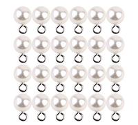 FRCOLOR Pendentifs en Perle Synthétique Blanc 1x1 Cm, 50 Pièces Demi-trou pour Fabrication Bijoux Diy, Accessoires pour Boucles D’oreilles et Colliers, Création Bijoux Artisanaux