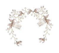 FRCOLOR Perle pour Cheveux Floral Peigne à Cheveux Mariée Accessoire Coiffure Demoiselle Honneur