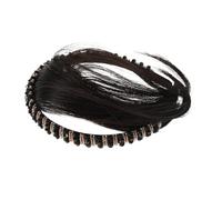 FRCOLOR Perruque Bandeau avec Frange pour Femme Postiche Synthétique pour Couvrir Cheveux Blancs sur Front et Tête