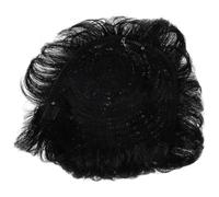 FRCOLOR Perruque Bandeau Homme Naturel Noir Toupet Cheveux Humains Invisible sans Couture Patch Chauve Au Vent Confortable