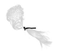 FRCOLOR Perruque Cosplay Baroque Longue Bouclée Blanche Pour Costume De Juge Ou Avocat Accessoire De Fête Déguisement