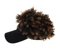 FRCOLOR Perruque Courte Afro Bouclée Pour Femme Chapeau Intégré Pratique Cheveux Réalistes Facile à Entretenir Et Réutiliser