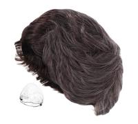 FRCOLOR Perruque Courte Grise pour Homme Wig Court Gris Résistant Chaleur Style Naturel avec Séparation Latérale Réaliste Confortable et Légère pour Bureau Fêtes Halloween et Usage