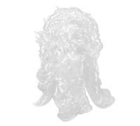 FRCOLOR Perruque de Juge Blanche Bouclée Légère et Respirante pour Costume Avocat et Déguisement Homme Halloween