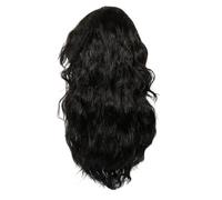 FRCOLOR Perruque Homme Punk Rock Longue Noire Synthétique Confortable pour Cosplay et Fête