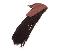 FRCOLOR Perruque Pirate Brune avec Foulard Ensemble de Costume de Pirate pour Halloween et Cosplay Accessoire de Fête pour Homme et Femme