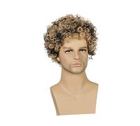 FRCOLOR Perruque Synthétique Courte Bouclée Pour Homme Naturelle Et Confortable Accessoire Cosplay Et Fête Teintes Noire Et Brune