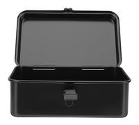 FRCOLOR Petite Boîte à Outils en Fer Noir Résistante, Verrouillable, pour Organiser Outils et Pièces, pour Bureau et Atelier