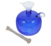 FRCOLOR Petite Lampe à Huile en Verre Rechargeable Ronde, Lampe à Paraffine Liquide sans Mèche Parfumée, Couleur Bleu, pour Usage Intérieur et Décoration, 1 Pièce