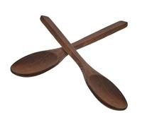 FRCOLOR Petites Cuillères à Soupe en Bois Lot de 2 en Bois Réutilisables Solide et Résistantes, pour Hôtels et Restaurants
