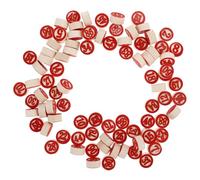 FRCOLOR Pièces D’échecs Numérotées en Bois Double Face 90 Pcs Rouges, Accessoires pour Jeu de Société Éducatif, Jeu Amusant de Chiffres pour Développement Logique et Calculs