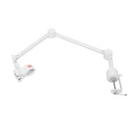 FRCOLOR Pied de Microphone de Bureau Blanc avec Pince 3/8'' Réglable en Métal et Plastique, Support Portable pour Chanteurs et Streamers en Petits Espaces de Performance