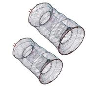 FRCOLOR Piège À Poisson Pliable Professionnel 2Pcs Filet Multifonction Léger Compact Métal Nylon pour Crabes Shrimp Homards Pêche Extérieure Grande Capacité