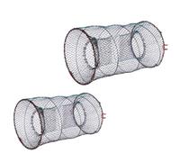 FRCOLOR Piège À Poisson Pliable Professionnel 2Pcs Filet Multifonction Léger Compact Métal Nylon pour Crabes Crevettes Lobster Pêche Extérieure Grande Capacité