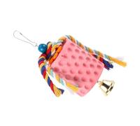 FRCOLOR Pierre à Mâcher pour Oiseaux avec Clochette Pierre à Aiguiser Bec de Perroquet pour Afrique et Cockatiels Suspendu pour Cage Accessoire Santé pour Perruches