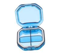 FRCOLOR Pilulier Semainier Portable Étanche avec Compartiments Scellés Indépendants Organiseur de de Voyage pour Matin et Soir Boîte à Pilules Mini pour Poche et Sac Bleu Transparent
