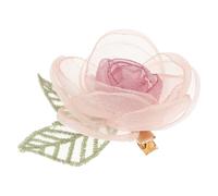FRCOLOR Pince à Cheveux à Fleurs Roses Petite Taille En Organza Pour Femmes Et Adolescentes, Accessoire Cheveux Décoratif Élégant Pour Mariage Et Cérémonie