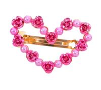 FRCOLOR Pince à Cheveux De Cœur Strass, Pince à Pression Pour Cheveux Fins, Finition Métal, Barrette Élégante Femme, Usage Quotidien Et Fêtes