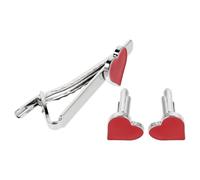 FRCOLOR pince à cravate romantique boutons de manchette coeur d'amour pinces à cravate coeur Aime les boutons de manchette Bijoux de mariage