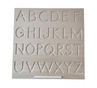 FRCOLOR Planche Éducative Alphabet Bois pour Apprentissage des Lettres Capitales et Script Pédagogique Cognitif pour Garçon Fille Jeu Écriture Précoce et Reconnaissance des Mots