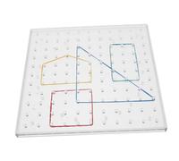 FRCOLOR Planche Éducative Géoboard Transparente avec Élastiques Colorés Outil Mathématique pour Garçon Fille Support de Création de Figures Géométriques pour École