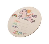 FRCOLOR Plaque Commémorative en Bois pour Bébé Espace Dédié aux Détails de Naissance, Surface Lissée, Décoration Neutre pour Chambre de -né