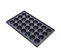 FRCOLOR Plaque de Cuisson en Aluminium Noir 28 Trous Antiadhésive pour Boulettes de Crêpes et Œufs, Légère et Sûre, pour DIY Cuisine
