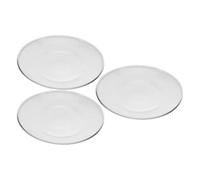 FRCOLOR Plat Chauffe-Cire Compact et Résistant à Haute Température 3 Pièces Rond en Verre Borosilicaté 11x11 Cm Accessoire Élégant pour Maison et Bureau pour Brûleur à Cire