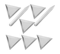 FRCOLOR Plateau de Pesée en Acier Inoxydable Triangulaire Stable et Spacieux, 8,3 Cm pour Peser Bijoux et Poudre en Laboratoire ou Métrologie