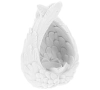 FRCOLOR Plateau de Rangement Décoratif en Résine Blanche de Plume, Porte-clés et Bijoux, Accessoire Original pour Maison et Bureau, Ornement Artisanal Fonctionnel et Élégant