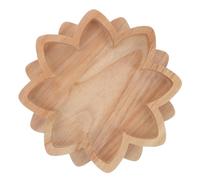 FRCOLOR Plateau Décoratif en Bois Forme Lotus, Plateau de Présentation pour Bijoux et Cristaux, Rangement pour Huiles Essentielles et Petits Objets, Surface Lisse Facile à Nettoyer,