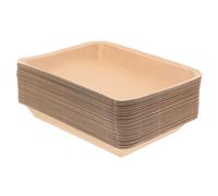 FRCOLOR Plateaux Jetables en Papier Kraft Rectangulaires N°2, Lot de 50 Grandes Assiettes en Carton pour Barbecue, Articles de Fête Thème des Fruits de Mer et Crevettes, Vaisselle Jetable