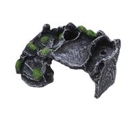 FRCOLOR Plateforme de Tortue Résine avec Rampe Incliné Cachette et Aire de Baignade pour Terrarium Abri Multifonctionnel pour Tortues et Reptiles