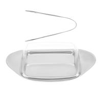FRCOLOR Porte-beurre en Acier Inoxydable Couvercle, Plaque Multifonctionnelle Élégante pour Desserts et Beurre, pour Fêtes et Rangement de Petites Douceurs