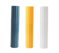 FRCOLOR Porte-Brosse à Dents De Voyage Et Porte-Dentifrice Lot De 3 Pièces Blanc, Jaune, Bleu en PP Léger Polyvalent Compact pour Voyage Utilisation Quotidienne