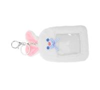 FRCOLOR Porte-Cartes Kawaii Peluche Lapin Étui pour Carte Identité Et Badges Porte-clés Mignon Rangement De Cartes pour École Et Bureau