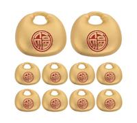 FRCOLOR Porte-clés 10pcs en Alliage Doré Pendentif Cloche de Symbole de Chance, Amulette de Protection Spirituelle pour Occasions Spéciales et Paquet