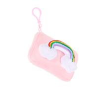 FRCOLOR Porte-clés de Sac à Carte Arc-en-Ciel Poche Sac Arc-en-Ciel Bourse Changement Porte-Monnaie Portefeuille Changer de Porte-clés de Sac à Main Porte-clés de Cartes en Tissu Rose