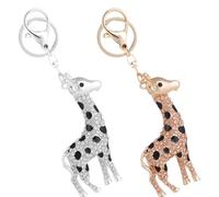 FRCOLOR Porte-clés Girafe en Alliage 2pcs Technologie de Polissage, Pendentif Chic et Multifonction pour Paquet à Dos ou Décoration de Fête