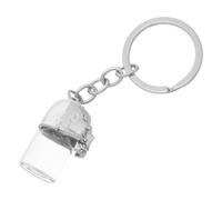 FRCOLOR Porte-clés Gothique de Crâne avec Flacon en Verre Argenté, Urne Souvenir Portable pour Cendres ou Poils d'animaux, Couvercle Ouvrable pour Chien et Chat