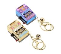FRCOLOR Porte-Clés Machine Mini 2Pcs Amulette Jouet Accessoire Fantaisie Compact Décoration de Fête pour Garçon et Filles et Adultes