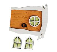 FRCOLOR Porte de Fée Bois Miniature Décorative pour Jardin Extérieur Maison de Poupée Kit Créatif pour Arbres Fenêtre Ornementale Décor Naturel