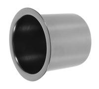 FRCOLOR Porte-gobelet en Acier Inoxydable Brossé Noir, Support Encastrable pour Canapé, Porte-Tasse Multi-usages pour Bureau, Plage et Voiture, Installation Facile et Robuste, Accessoire