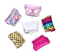 FRCOLOR Porte-Monnaie Écaille De Poisson Bronzant, Lot De 6 Pièces, Matériau Imperméable Léger, Petit Format, pour Femme, Shopping, Fête Et Voyage