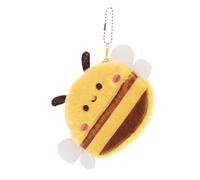 FRCOLOR Porte Monnaie Peluche Abeille Mignonne Mini Sac pour Écouteurs Clés Accessoire Portable pour Garçon Fille et Adultes