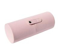 FRCOLOR Porte-pinceaux de Maquillage en Pu Rose, Pot Cylindrique de Rangement Cosmétique, Organiseur D’outils de Maquillage Portable pour Voyage et Usage Quotidien