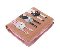 FRCOLOR Portefeuille Chat pour Porte-Monnaie Mignon Similicuir à Deux Volets avec Bouton-Pression pour Filles et Ados