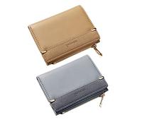 FRCOLOR Portefeuille Court Zippé Petit Sac Porte-Monnaie Portable pour Femme avec Fermeture Éclair Bleu