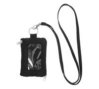 FRCOLOR Portefeuille Mince RFID Noir avec Fenêtre D'identité en Tissu Oxford et Polyester, Porte-clés avec Lanière pour Usage Quotidien et Organisation Facile