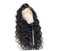 FRCOLOR Postiche Femme Longue Bouclée en Dentelle Postiche Synthétique Noire Coiffante Confortable 1 Pièce pour Fêtes et Cosplay